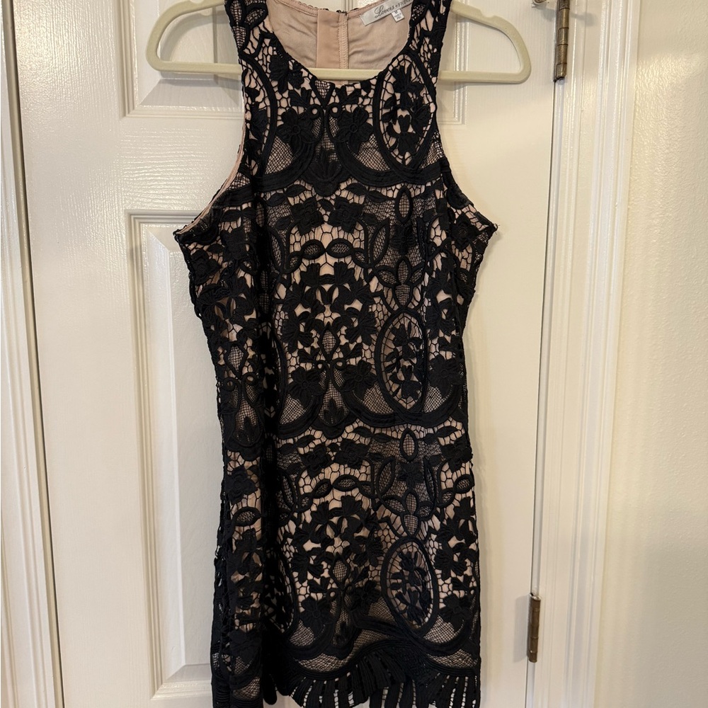 Lovers + Friends Black Lace Mini Dress